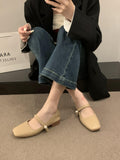 Gentle Wind Evening Shoes Shallow Mouth Square Head Thick Heels Grandma Shoes With Skirt Fairy Style Soft