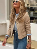 Shinny Sequin Women Cropped Jacket Stand Collar Long Sleeve Lady Solid Coat 2023 Autumn New Female Gold Street