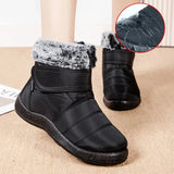 Women's Waterproof Winter Boots Non Slip Thick Plush Snow Boots for Women 2023 New Rabbit Fur Warm Cotton Padded Shoes Plus