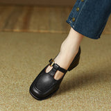 Small Leather Shoes Female Designers Feel Minority Women's Shoes With Thick Heels 2024 Autumn French Vintage Brown Light Mouth Single