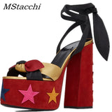 Women's Sandals High Platfrom Chunky Heels Shoes Summer Peep Toe Ankle Strap High Heels Party Shoes Sandalia
