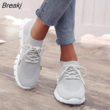 Women Sneakers Slip On Mesh Light Breathable Shoes Woman Walking Platform Comfortable Casual Fashion Female Lace Up Non Slip