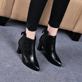 Stiefel Women Classic High Quality Black Pu Leather High Heel Boots Ladies White Autumn Winter Long Boots Botas