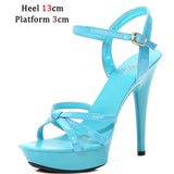 Stripper Heels Shoes For women Open Toe Sandals Girls Shoe for Party Club Women Sexy Show Sandals High Heels Red