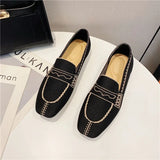 Weaving Princess Shoes Fashion Square Toe Casual Ballet Flats Shoes Women's Knitted Flat Bottom Soft Sole Walking