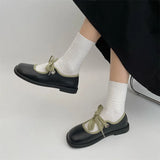 Low Heel Leather Shoes for Women Round Toe School Mary Janes Pumps Fashion Shallow Dress Shoes Soft Sole Single