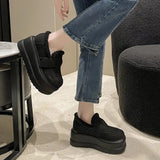 Suede Chunky Platform Snow Boots Women Comfort Short Plush Winter Cotton Shoes Woman 2023 Slip On Warm Flats Boots
