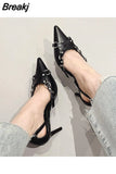 Thin High Women Sandals Fashion Summer 2023 Rivets Tassel Belt Buckle Genuine Leather Sandals High Quality Party