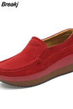 Autumn Suede Leather Wedge Women Shoes Casual Platform Sneakers Women Comfortable Zapatos Mujer