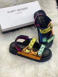Round Head Magic Sandals Women's Large-Colored Thick-Soled Beach
