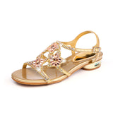 Women's Diamond Sandals 2024 New Summer High Heels With Leather Heels Set With Diamonds, Thick Heels For Women's