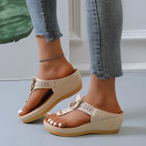 Women New Summer Sandals Open Toe Beach Shoes Flip Flops Wedges Comfortable Slippers Cute Sandals Plu Size 35~43 Chaussure