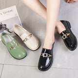 Summer Footwear Formal Shoes for Women 2023 Normal Leather Casual Loafers Block Heel Low Elegant Chunky Heels Young E