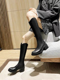 Boots Children's Long Boots Thick Heels Autumn And Winter V Mouth Small, Thin, High-Heeled, Thick-Soled Boots, High-Legged Knight