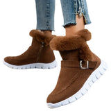 Winter Women Fur Warm Snow Boots Casual Shoes New Short Plush Suede Ankle Boots Flats Gladiator Sport Ladies Botas