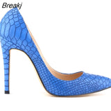 Sexy Pointed Toe High Heels Women Pumps Shoes Faux snake Spring Brand Wedding Big Size 35-42 5