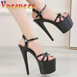 Stripper Heels Shoes For women Open Toe Sandals Girls Shoe for Party Club Women Sexy Show Sandals High Heels Red