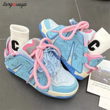 Women's Casual Sneakers Hip Hop Skateboard Fashion Women Mix Colors Running Sport Shoes Tennis Shoes Students Trend Walking