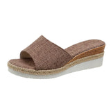 Casual Wedge Slippers for Women 2023 Summer Non Slip Platform Sandals Woman Open Toe Comfortable Female Slipper Plus