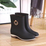 Short Women Rubber Boots Ankle Rain Boots Fall Autumn Rain Day Waterproof Woman Shoes 2023