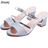 Heel Sandals Women Shoes Peep toe Square Heels Ladies Sandals 2022 Summer Shoes Woman Fashion Heel 6cm