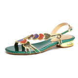 New Diamond Sandals Women Wear Flat Sandals In Summer Non-Slip Bohemian Crystal Sandals