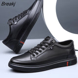 Autumn Genuine Leather Shoes Men Footwear Soft Leather Mens Casual Shoes Flat Brand Male Footwear Black Brown