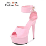 New Women Party Shoes Summer Sandals Patent Leather Gladiator Thin Heels T-tied Pole Dance Shoes sexy High-heels