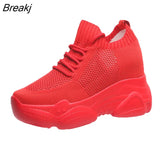 Heels Platform Sneakers Women Breathable Air Mesh Wedge Sock Shoes Woman 2023 Spring Casual Shoes Zapatos De