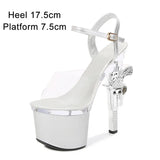 Women Shoes 2023 Luxury Brand Wedding Dress 2023 Bride Shoes Platform Sandals Super High Heels Transparent Heels Sexy