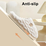 Plush Warm Home Cotton Slippers Women Cute Cartoon Bear Winter Slippers for Couples Flat Heels Non Slip Indoor House