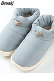 Women Winter Down Shoes Plus Size 45 Couple Snow Boots Women Shoes Antiskid Bottom Soft Keep Warm Mother Casual Boots