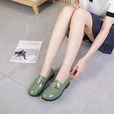 Summer Footwear Formal Shoes for Women 2023 Normal Leather Casual Loafers Block Heel Low Elegant Chunky Heels Young E