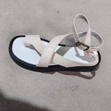 Women Summer Sandals 2023 New Genuine Leather Ladies Sandals Flat Fashion Sandals Women Wedges Shoes for