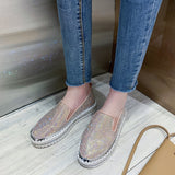 Women Flat Glitter Sneakers Casual Female Mesh Lace Up Bling Platform Comfortable Plus Size Vulcanized Shoes Zapatillas