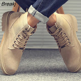 Men's Casual British Short Boots Autumn New Breathable Men's Boots Fashion Workwear High Help Men Military Boots