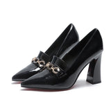 Women High Heels Shoes Stylish Pointed Toe Thick Heels Single Shoes Women's Slip on Elegant Dress Shoes Office Work Female