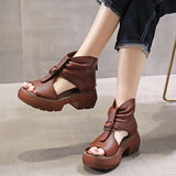 New Fashion Ladies Sandals Wedges Pu Open Toe Summer Fashion Female Gladiator Solid Color Sandals Platform Shoes for