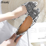 Summer Women Shoes Luxury Brand Women Flats Pointed toe Office Ladies Plaid Shoes Woman Boat Shoes Big Size 42