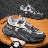 Men's Shoes Mesh Breathable Sports Shoes Trend Lace Up Board Sneakers Platform Casual Running Dad Shoes Zapatillas
