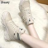 Bottom Chunky Sneakers New Warm Plush Winter Boots for Women Shoes Woman Lace Up Zipper Autumn Fur Ankle