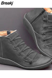 2023 Autumn Winter Retro Women Shoes Fashion Leather Ankle Boots Zapatos De Mujer Wram Botas Booties Chaussures