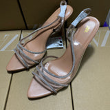 Breakj Home 2025 New Women's Shoes Fashion Pointy Fish Mouth With Water Drill Fine High Heel And High Heel
