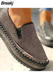 sneakers Women's Shoes 2023 Flats Rhinestone Bling Sewing Platform Loafers luxury Casual Comfortable