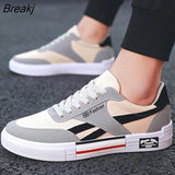 Men's Fashion Canvas Shoes Men's Vulcanize Shoes Lace-up Casual Board Shoes Men Flats Shoes Male Sneakers Zapatos