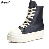 High-Top Canvas Shoes Platform Canvas Shoes Plus Velvet Women Shoes Flat Shoes Side