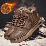 Men's Boots 2023 Winter Platform Warm Fur Ankle Short Lace Up Fashion Novelty Concise Casual Work Shoes Botas