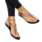 Summer Sandals for Women Fashion Pointed Toe Flats Women's Casual Sandals Ladies Flip Flops Roman Low Heel Woman