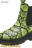Size Boots Women 2023 Winter New European and American Fashion Snake Pattern Color Matching Thick Bottom Short Boots
