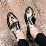 leather shoes Casual Men Brogue Patent Leather Shoe Man lace up Oxford Dress Shoes Elevator Formal club party